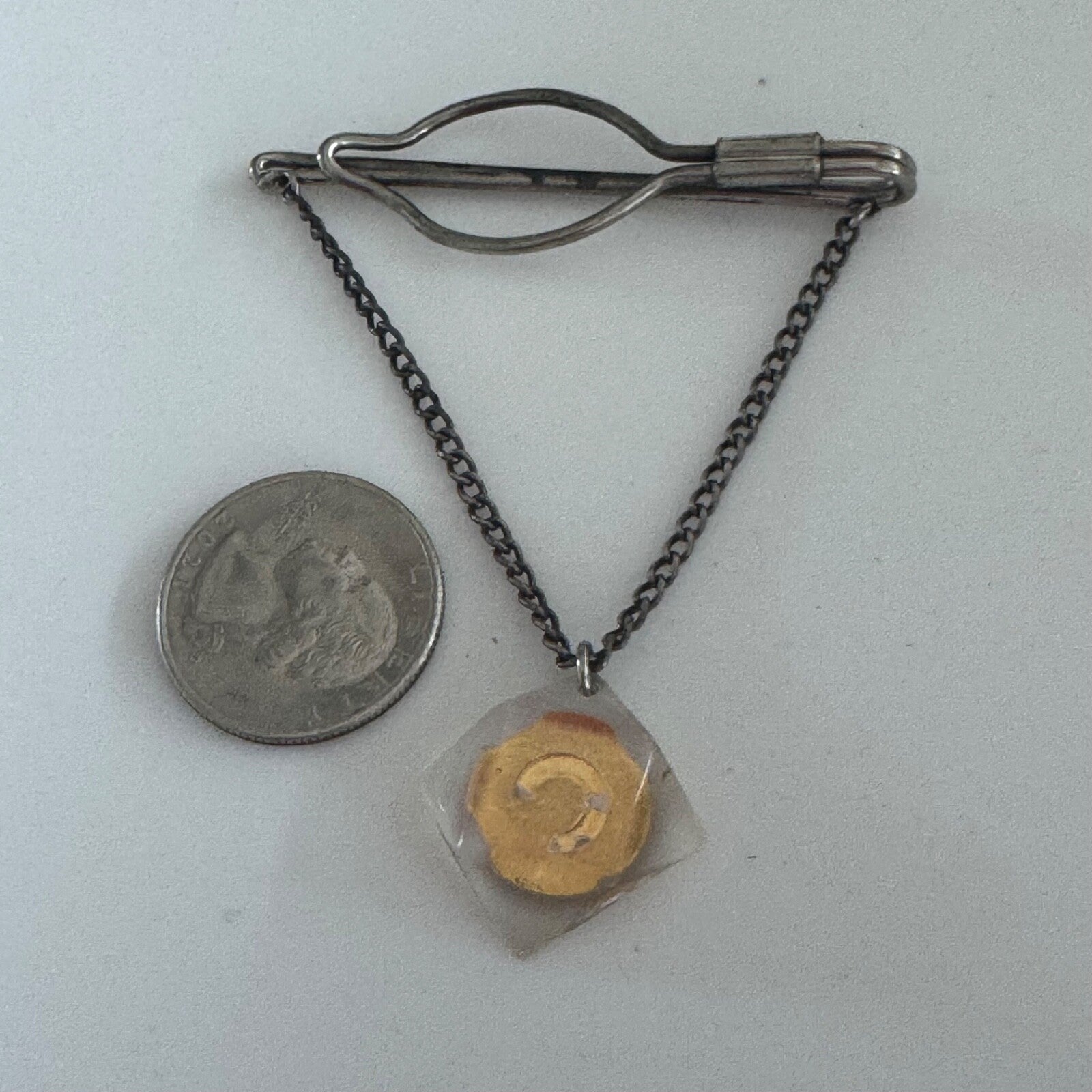 Vintage Loyal Order of Moose Lucite Tie Clip Dangle P.A.P. 