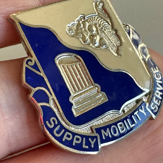 U.S. Army 501st Support Battalion Quartermaster DUI Pin N.S. Meyer
