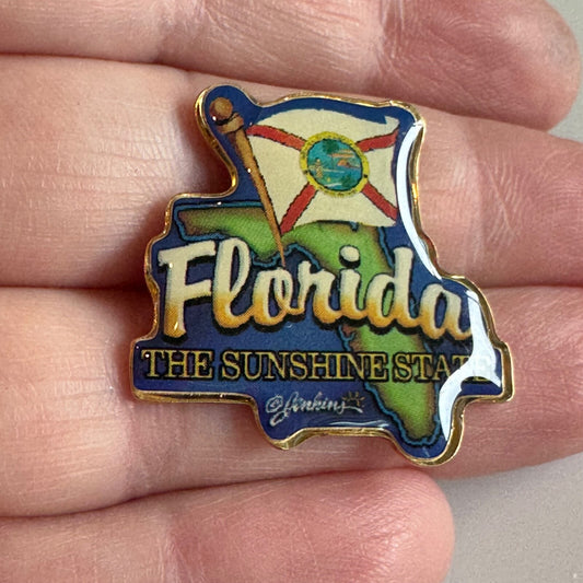 Florida The Sunshine State Flag Lapel Pin Souvenir Tourist