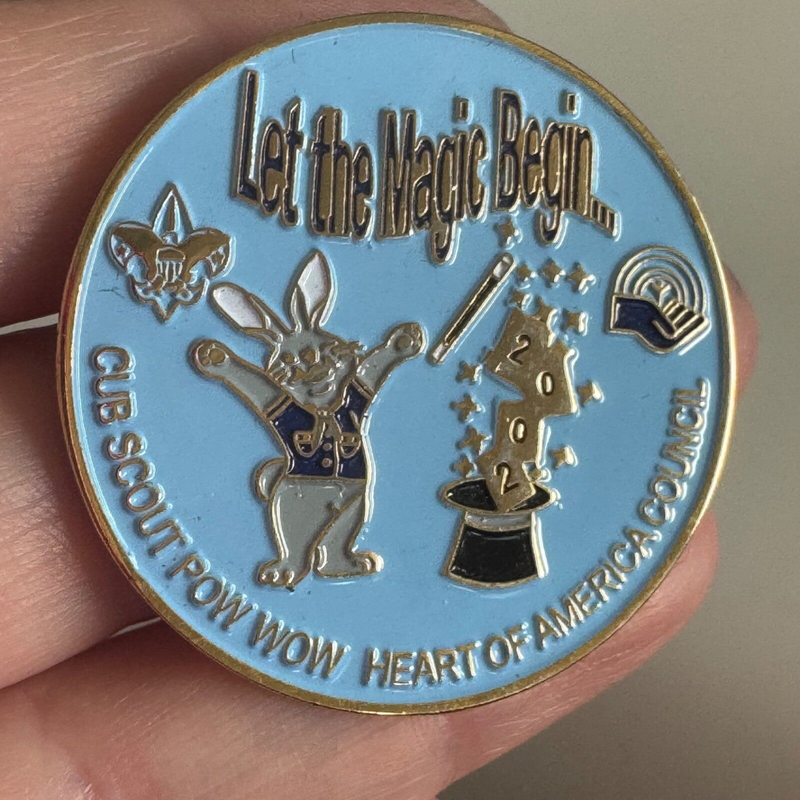 Vintage Cub Scout Pow Wow Heart of America Council Lapel Pin Magic