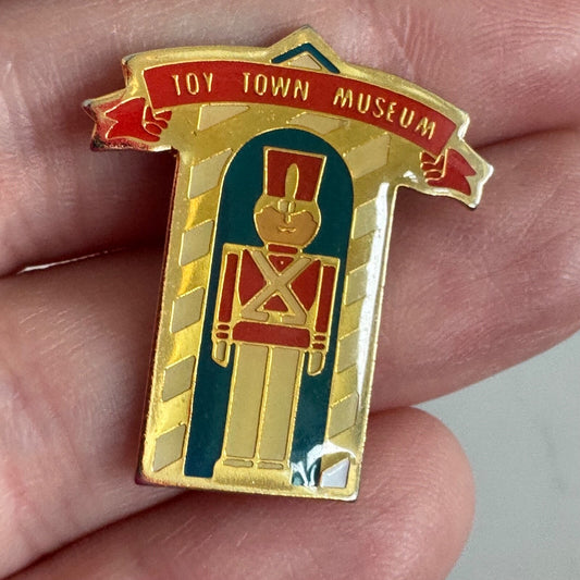VTG Toy Town Museum Toy Soldier Lapel Pin Fisher-Price East Aurora New York