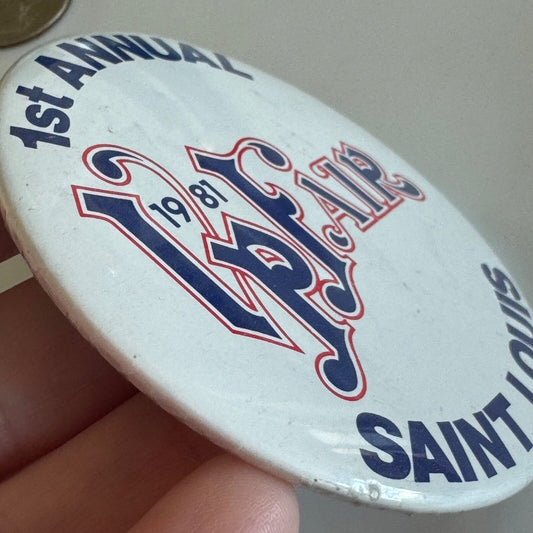 Vintage 1st Annual UpFair Saint Louis Lapel Pin Button 1981