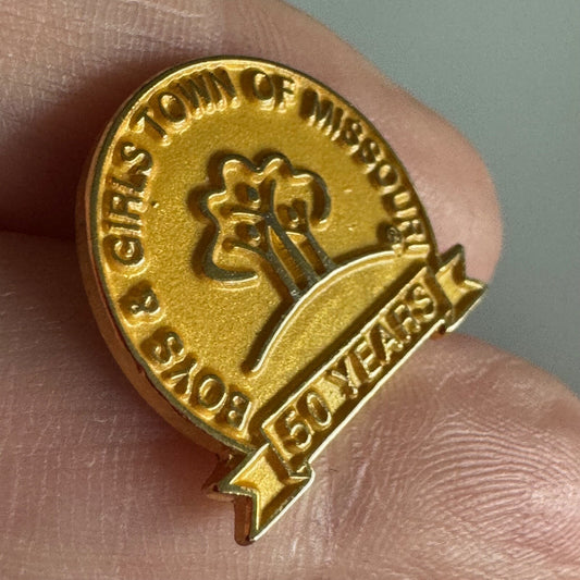 Boys & Girls Town of Missouri 50 Years Gold Pin – Commemorative Anniversary