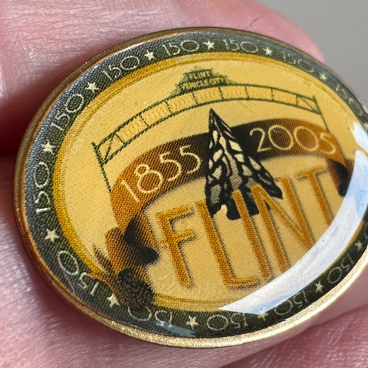 Vintage Flint Michigan Sesquicentennial Lapel Pin 150 Years 