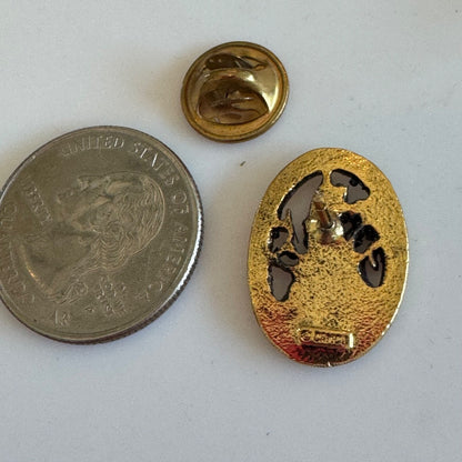Saint Kevin “Pray for Us” Oval Devotional Brass Tone Pin St