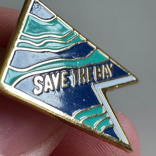 Vintage Save the Bay Boat Flag Lapel Pin