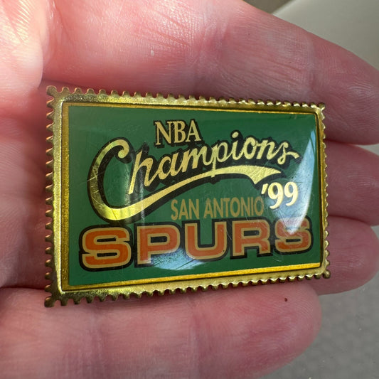1999 San Antonio Spurs NBA Champions Lapel Pin Stamp Tim Duncan Steve Kerr NBA