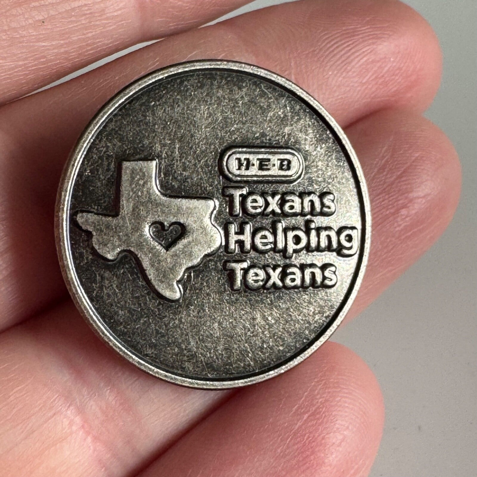 Vintage HEB Texans Helping Texans Lapel Pin H.E.B. Grocery Store