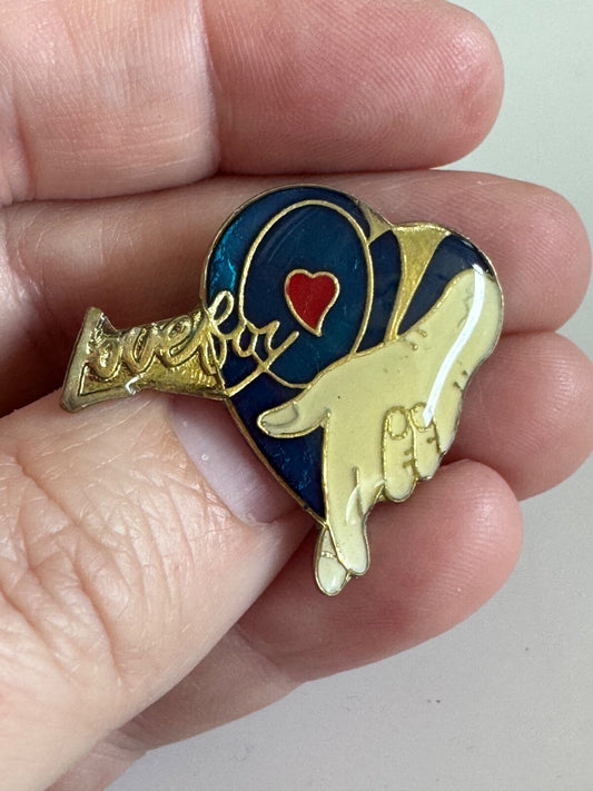 Vintage Loveboy Fingers Crossed Heart Error Loverboy