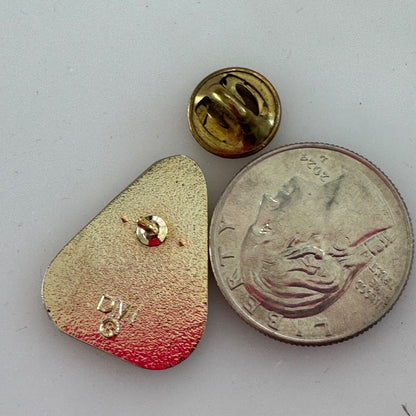 Lions We Serve Water Cloisonne Effect Gold Tone Lapel Pin Presidents Theme