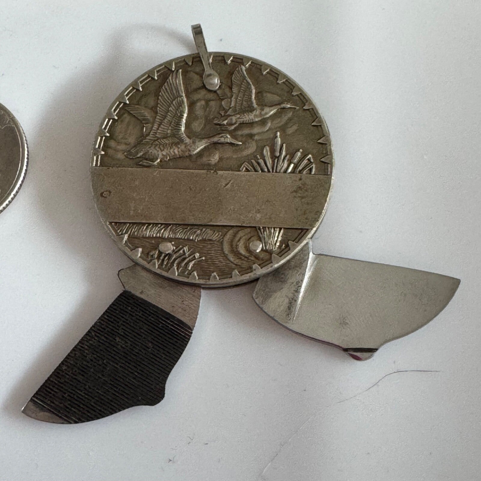 Vintage 1951 UAW 9th National Convention Pocket Knife Pendant Medal Union RARE