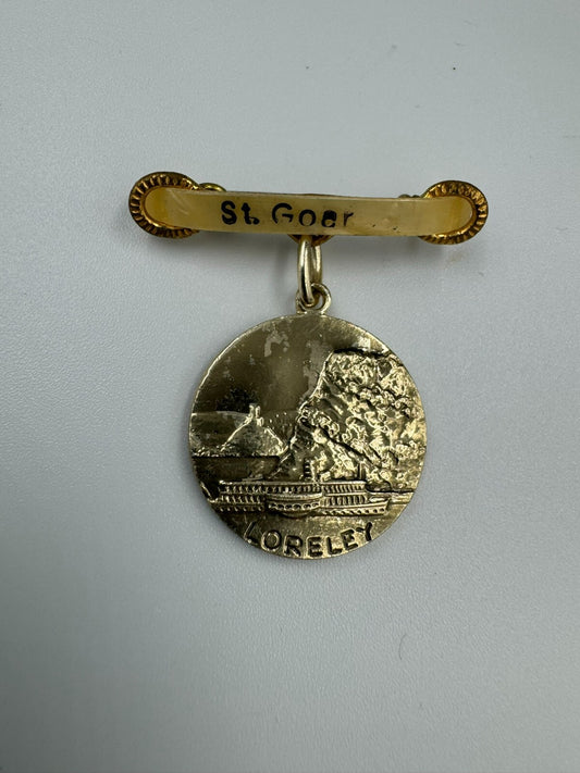 Vintage LORELEY St Goar GERMANY Souvenir Lapel Pin Rhine River Goarshausen