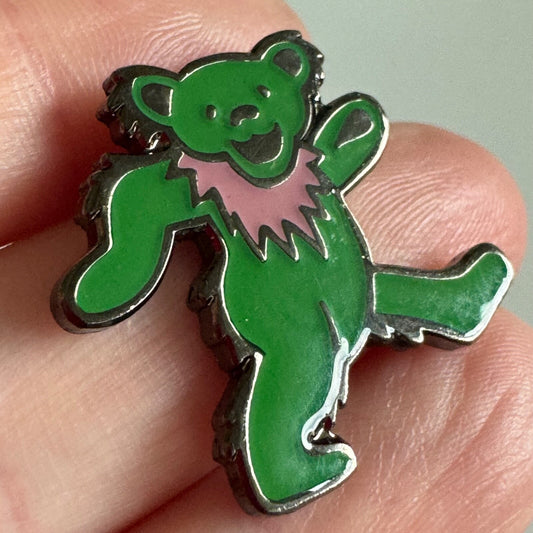 Vintage Green Grateful Dead Dancing Bear Pintrill Lapel Pin 2021