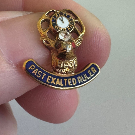 Vintage Past Exalted Ruler Elks Club Lapel Pin Tie Tack