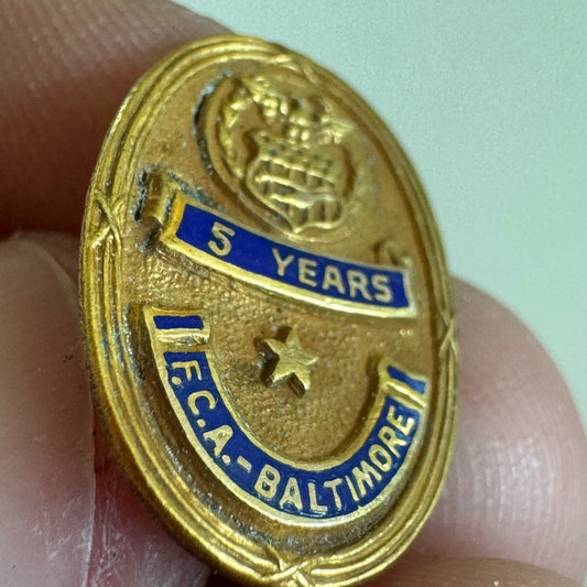 Vtg Farm Credit Administration Baltimore 5 Year Service Pin 1/10 10k GF F.C.A.