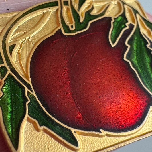 Vintage William Spear 1998 Tomato Enamel Lapel Pin Gold Tone