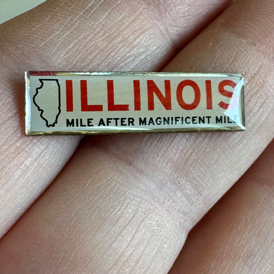 Vintage Illinois Mile After Magnificent Mile Lapel Pin Souvenir Tourist