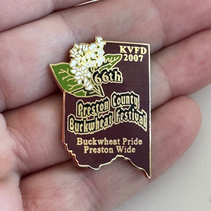 66th Preston County Buckwheat Festival KVFD 2007 Lapel Pin West Virginia
