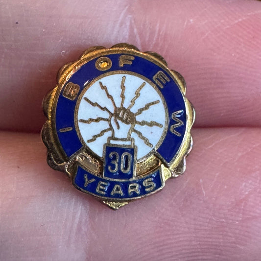 Vintage IB of EW 30 Year Member Pin Tie Tack IBEW