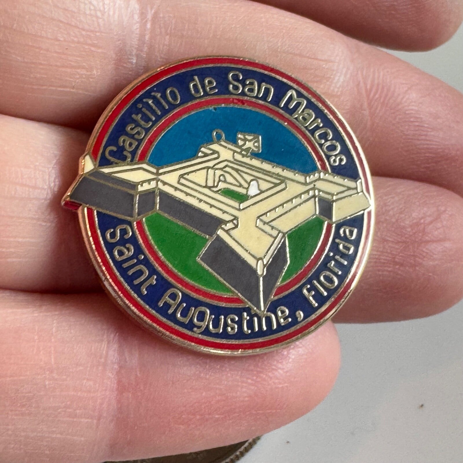 Vtg Castillo de San Marcos National Monument Saint Augustine Florida Lapel Pin