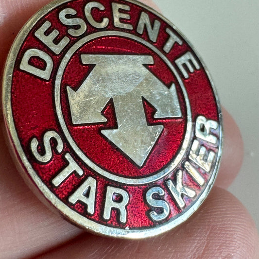 Vintage Descente Star Skier Lapel Pin Ski Skiing