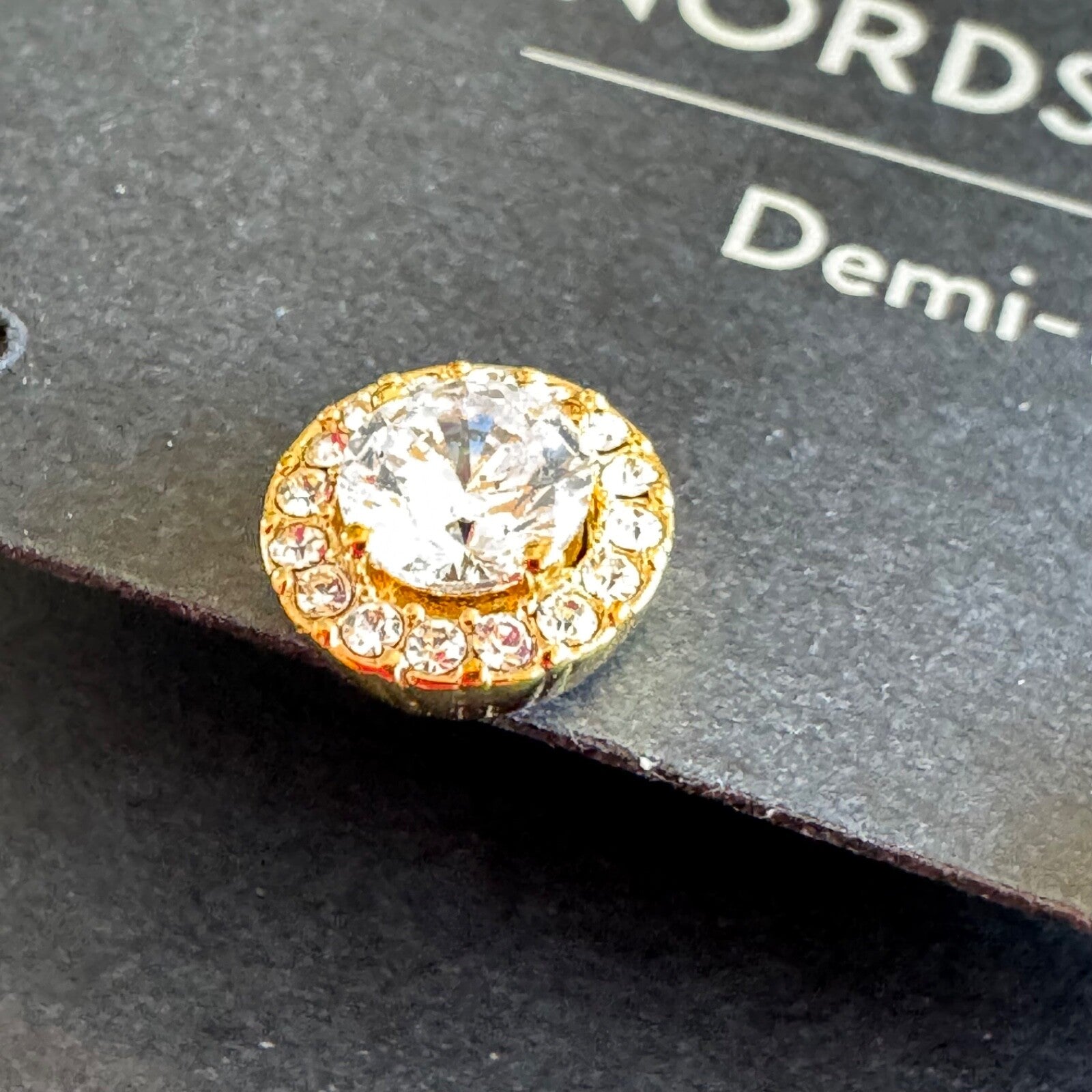 Nordstrom Halo Cubic Zirconia Stud Earrings New On Card Pierced $98