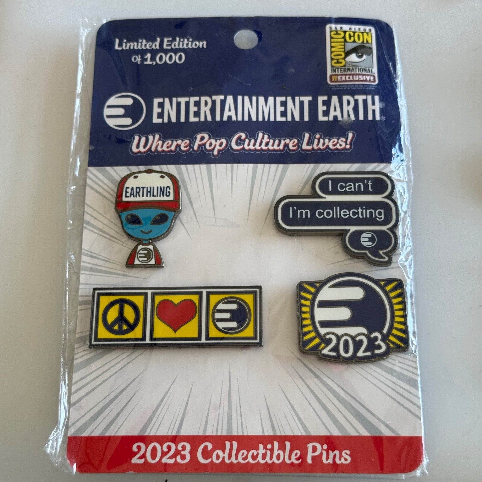 2023 ComicCon Entertainment Earth Limited Edition Lapel Pin Set