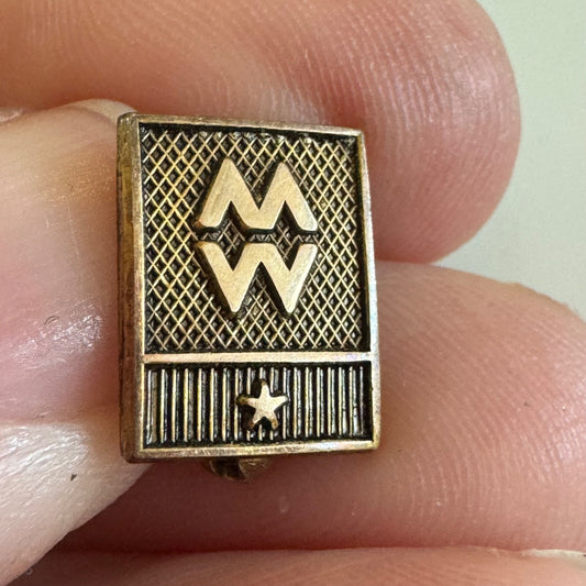 Montgomery Ward 1/10 10K Gold Service Tie Tack Lapel Pin