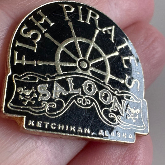 Fish Pirate's Saloon Ketchikan Alaska Souvenir Tourist Lapel Pin Pirates