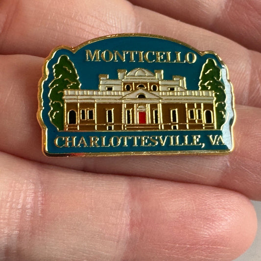Vintage Monticello Charlottesville Virginia Souvenir Tourist Lapel Pin