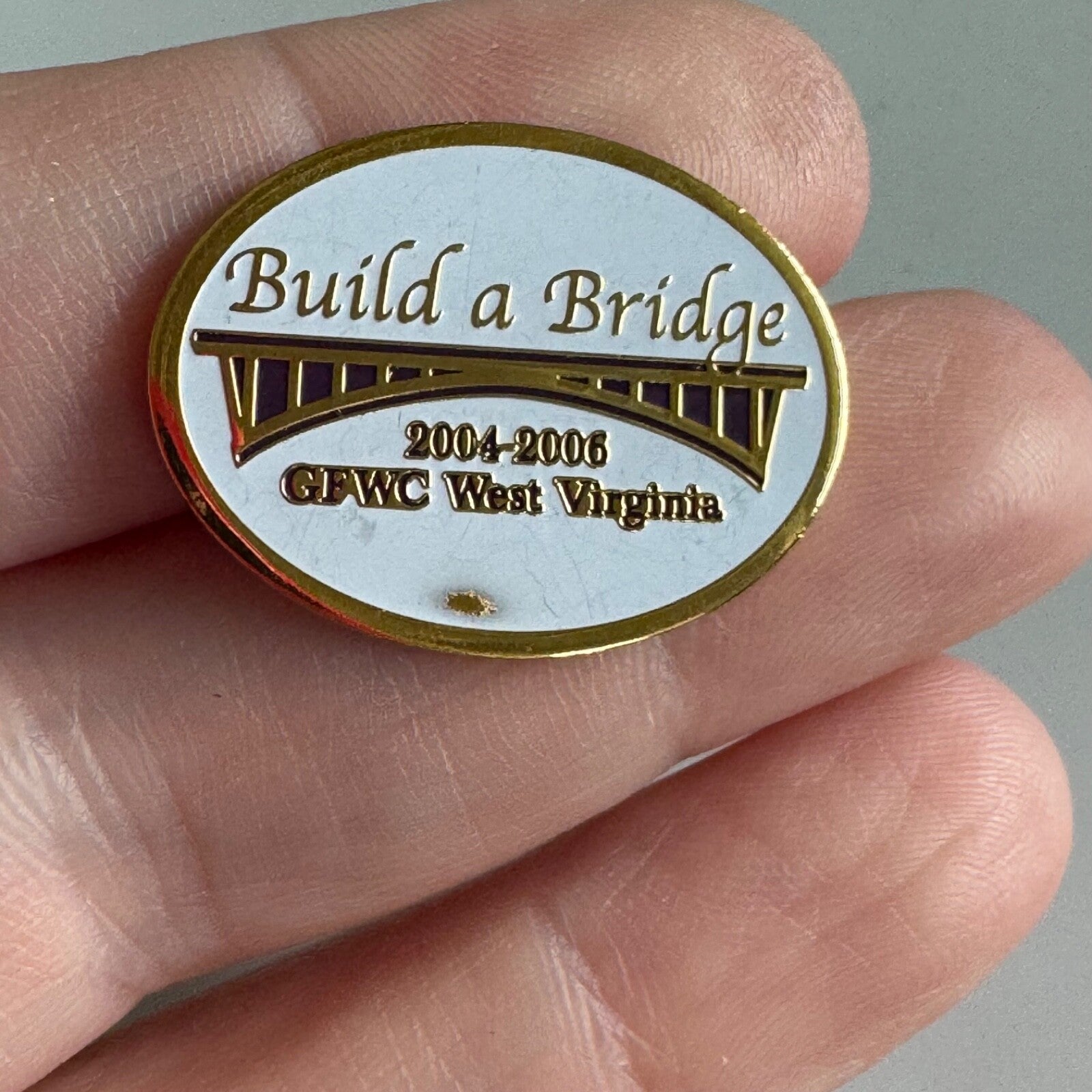 Build a Bridge GFWC WV 2004–2006 Pin – West Virginia Civic Group