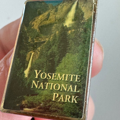 Vtg Yosemite Falls National Park California Lapel Pin Photo Realistic