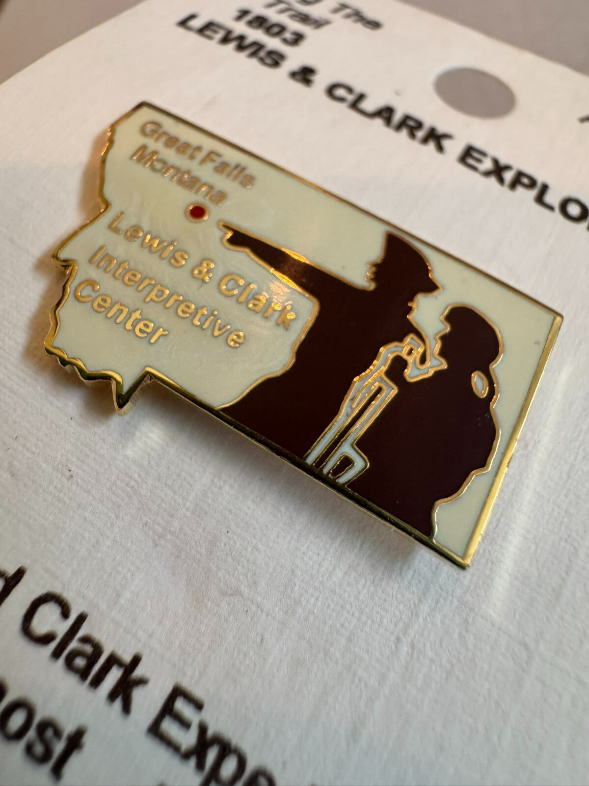Vintage Great Falls Montana Lewis and Clark Interpretive Center Lapel Pin