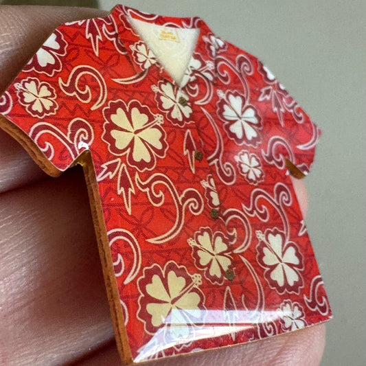 Hawaii Travel Souvenir Lapel Pin Hawaiian Shirt Plumeria IHP
