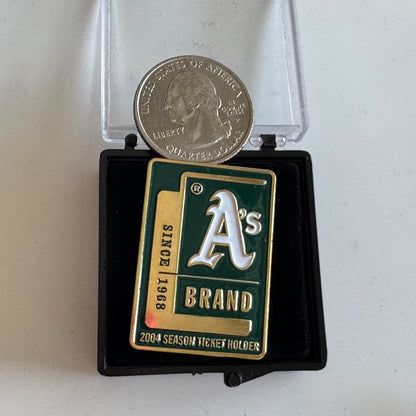 2004 Oakland A's Brand Season Ticket Holder Lapel Pin New in Box