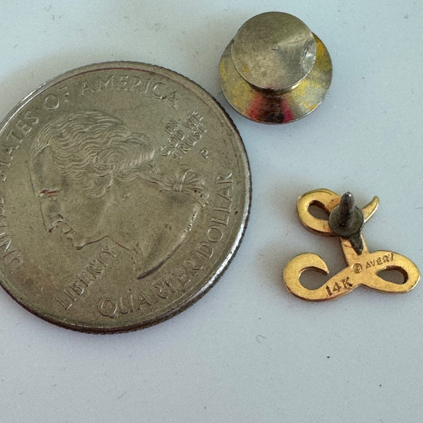 Vintage James Avery 14k Gold Script Letter L Lapel Pin Monogram Initial Tie Tack