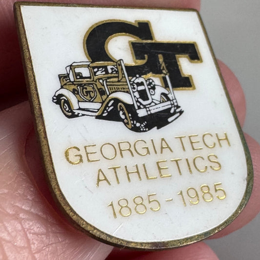 Vintage 1985 Georgia Tech Athletics University Ramblin' Wreck Lapel Pin