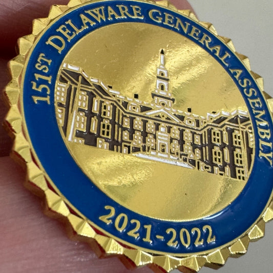 151st Delaware General Assembly Gold Tone Lapel Pin Badge 2021-2022