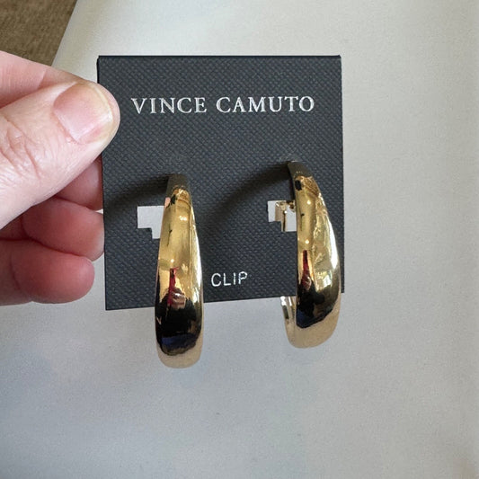 Vince Camuto Gold-Toned Large Hoop Earrings New On Card Clip-On