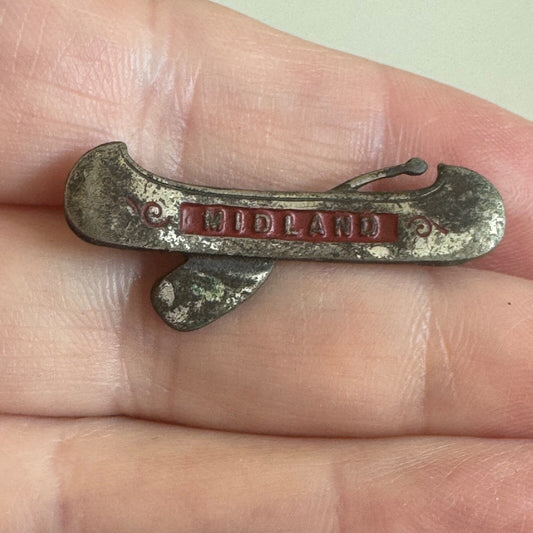 Vintage Midland Boat Works Canoe Lapel Pin RARE