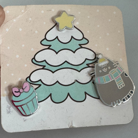 2017 Pusheen Box Exclusive Culturefly 3 Pin Set Christmas Winter