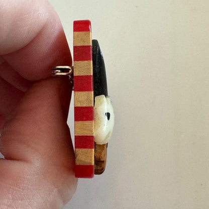 Patriotic Resin Eagle Red Striped Background Brooch Lapel Pin