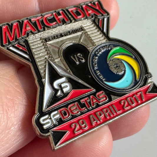 NASL SF Deltas vs NY Cosmos Match Day Pin – April 29, 2017, Kezar Stadium