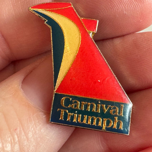 Vintage Carnival Cruises Triumph Tail Fin Lapel Pin 