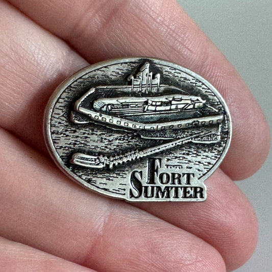 Vintage Fort Sumter National Monument South Carolina Pewter Pin Nice!
