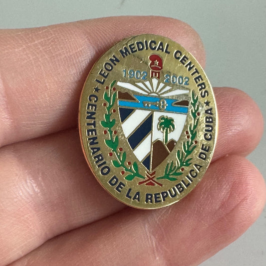 Leon Medical Centers Cuba Coat of Arms 100th Anniversary Pin