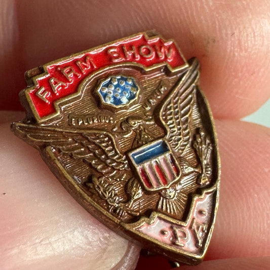 Vintage Pennsylvania Farm Show PA Eagle Lapel Pin – Patriotic Agriculture Theme
