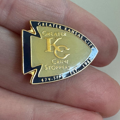Vintage Greater Kansas City Crime Stoppers KC Pin Chiefs Themed