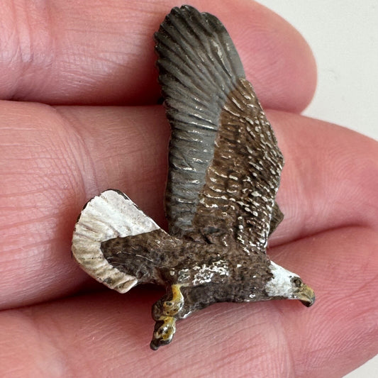 1987 GG Harris Bald Eagle Fine Pewter Lapel Pin Painted HTF Rare G.G.