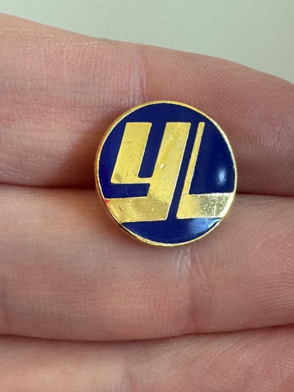 Vintage 1980s Blue and Gold Young Life YL Enamel Christian Youth Group Pin